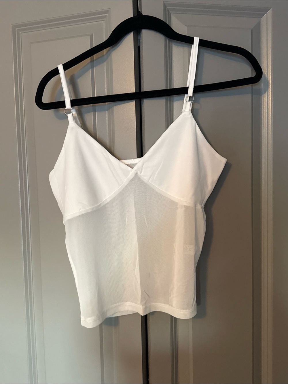 Women’s White Adjustable-Strap Cami Top